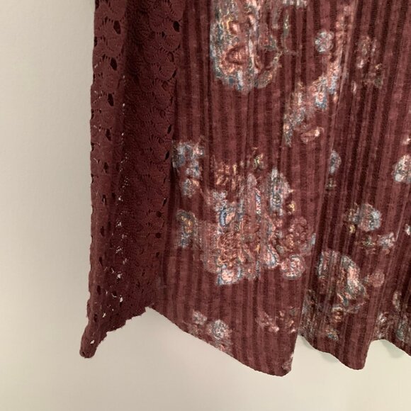 NEW Maurices long sleeve lace cutout detail pullover stretch top shirt - Picture 2 of 10